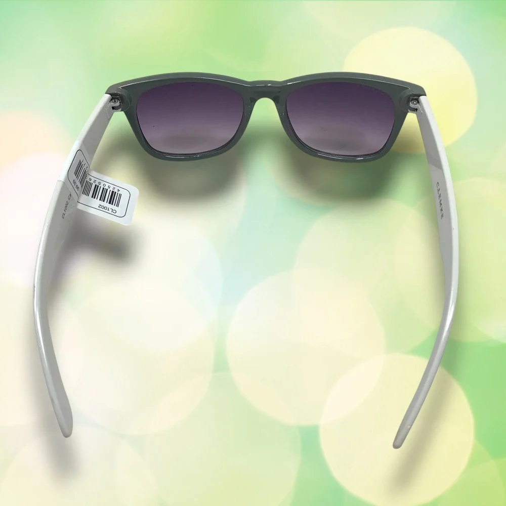 NEW Carolina Lemke Square Frame Classic Sunglasses Black/White Gray CL1002 NWT